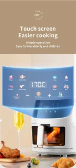 8L Electric Air Fryer Large Capacity Convection Oven Deep Fryer Without Oil Kitchen 360°Baking Viewable Window Home Appliance - Image 9