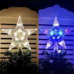 15cm Christmas Tree Top Star Light LED Glowing Star Lamp Xmas Tree Decoration Home Xmas Party - Image 5