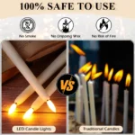 200-12PCS Flameless LED Taper Candles  Battery Operated Candles Bulk 11 Inch Flickeri - Image 13