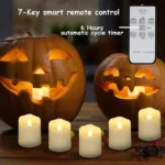 6Pcs/Set Rechargeable LED Candle Timer Remote Flickering Flames Wedding Candles Birthday Decor Tealights USB Charger Candle Lamp - Image 4