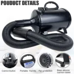 VickyHome Pet Dog Cat Grooming Hairdryers Professional 2800W Variable Speed Powerful Efficient Hair Fur Blower Dryer,3 Nozzles - Image 23