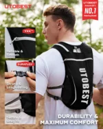 4Pcs UTOBEST 5L Running Vest with 1.5L Hydration Reservoir 500ml Bottle Set Ultralight Multi-Pocket Outdoor Vest for Camping - Image 12