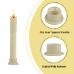 6/12Pc 6.6inch LED Flameless Taper Candles with Remote Flickering CandleSticks Plastic Window Candles - Image 10