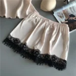 Women Pajama Suit Fashion V-Neck Lace  Lingerie Pyjamas Sleep Shorts Set Sleepwear New - Image 5