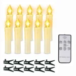 10PCS Candle Lights Battery Operated Christmas Tree Decor Christmas Tree Candles with Clips for Party/Holiday Decoration - Image 2