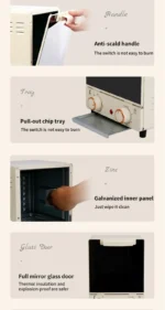 12L Large Capacity Electric Air Fryer Toaster Oven Mechanical Household Kitchen 360° Baking Convection Oven Oil-Free Deep Fryer - Image 17