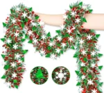 Christmas Tree Decorations Christmas Tinsel Garland Metallic Shiny Garland for Christmas Home and Living Room Decoration - Image 13