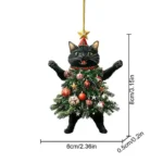 1PC Christmas Tree Pendants Cute Cat Hanging Ornaments for Car Backpack Xmas Tree Decorations Party Supplies New Year Gifts - Image 6