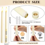 200-12PCS Flameless LED Taper Candles  Battery Operated Candles Bulk 11 Inch Flickeri - Image 6