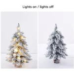 45/60 CM High Christmas Tree with PVC Snowflakes Flocked Tabletop Decor Tree - Image 4