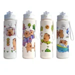 800ml Capybara Insulated Water Bottle with Straw & Handle Portable Sports Drinking Bottle Kawaii Water Cup for Boys Girls Daily - Image 2