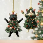 1PC Christmas Tree Pendants Cute Cat Hanging Ornaments for Car Backpack Xmas Tree Decorations Party Supplies New Year Gifts - Image 3