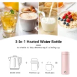 Electric Kettle 304 Stainless Steel 400ml Tea Coffee Water Cup insulation with Auto Shut-Off Boil Dry Protection for Travel - Image 2
