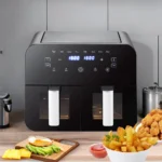 2400W air fryer Dual zone heating（4.5L+4.5L）Electronic Air Fryer LED Touch Screen Control timable Oil-free air fryer - Image 4