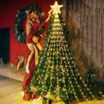 Christmas Waterfall Fairy String Lights with Topper Star, Christmas Tree Decorations - Image 4