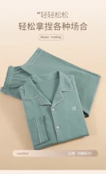 High Quality 100% Cotton Pajamas Suit Men Outside Classic Simple Male's Homewear Fashion Soft Breathable Sleepwear Business Gent - Image 15