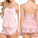 Silk PJs for Women Satin Pajama Set Sexy Lingerie Camisole Nightwear Sleepwear Comfortable Cami Shorts Set Luxury Lingerie - Image 2