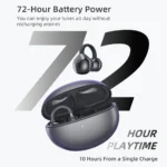 UYUXIO BT 5.4 Clip on Earbuds Wireless Open Ear Headphone with 72H Play Time Long-Battery Life Over Ear Buds for Sport Workouts - Image 3