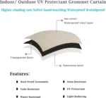 2pcs Outdoor Waterproof Patio Curtains Indoor Blackout Curtain for Living Room Bedroom Pavilion Terrace Garden Porch - Image 12