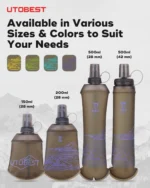 UTOBEST 150ml 200ml 500ml Soft Flask Collapsible Running Water Bottles for Cycling Camping Hiking - Image 8