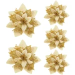 5/10Pcs Glitter Pink Christmas Flowers Xmas Tree 14cm Artifical Flower Ornaments - Image 12