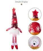 Christmas Gnome Ornaments LED Light Plush Knitting Crafts Tree Pendant Christmas Decorations for Home Kids Gift - Image 7