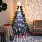 Christmas Waterfall Fairy String Lights with Topper Star, Christmas Tree Decorations - Image 9