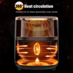 OYAJIA 6L Air Fryer with Smart Touch Display 60 Minutes Timer & 80°C-200°C Adjustable Temperature& 8 Preset Cooking Modes - Image 4