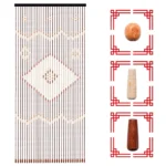 90X190Cm Wooden Bamboo Beaded Door Curtain Beaded String Screen Divider UK STOCK - Image 5