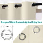 2pcs Outdoor Waterproof Patio Curtains Indoor Blackout Curtain for Living Room Bedroom Pavilion Terrace Garden Porch - Image 5