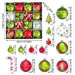 34/12/9pcs Grinch Christmas Ball Decorations Green Monster Xmas Tree Ornaments Green Painted Xmas Ball Set Christmas Home Decor - Image 23