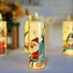 4PCS Christmas LED Candles, Flameless Flickering Electronic Tea Lights,Santa Claus Projection Night Light for Holiday Home Decor - Image 8
