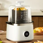 Desktop 220v 1000W Portable Air Fryer 2L Capacity Visible Household Transparent Visible Air Fryer Led Touch Screen Panel Air Fr