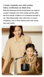 Desktop 220v 1000W Portable Air Fryer 2L Capacity Visible Household Transparent Visible Air Fryer Led Touch Screen Panel Air Fr - Image 19