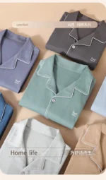 High Quality 100% Cotton Pajamas Suit Men Outside Classic Simple Male's Homewear Fashion Soft Breathable Sleepwear Business Gent - Image 8