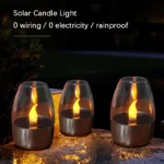LED Solar Candles Light Flameless Rechargeable Night Light For Wedding Party Garden Decor Outdoor Waterproof Solar Candles Lamp - Image 14