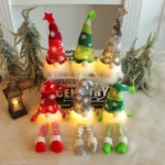 Christmas Gnome Ornaments LED Light Plush Knitting Crafts Tree Pendant Christmas Decorations for Home Kids Gift - Image 3