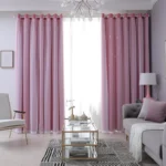 2-Panel Pink Starry Night Blackout Curtains 2 Layer Hollow-Out Star Design Light Blocking Drapes For Bedroom Elegance Curtains - Image 8
