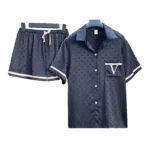 Fashionable Ice Silk Pajama Set Womens 2 Piece - Striped Satin Loungewear for Spring/Fall Ultra Soft & Breathable Shorts Nightw - Image 3