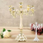 European Candle Holders Metal Candle-Stick Stand Home Decoration Bedroom Lighting Romantic Wedding Confession Essential 5 Heads - Image 2