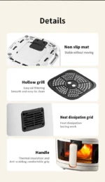 8L Electric Air Fryer Large Capacity Convection Oven Deep Fryer Without Oil Kitchen 360°Baking Viewable Window Home Appliance - Image 18