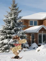 Glowing Ski Reindeer Ornaments Reindeer Lawn Decorations 3d Glowing Reindeer Ornaments with Led Lights for Christmas Decoration - Image 8