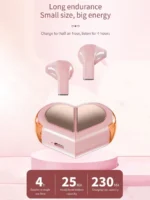 Heart-shaped Rotatable Wireless Bluetooth Earphones HIFI Sound Headphones Touch Control Earbuds Gaming Headsets - Image 12