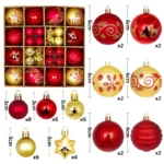 44Pcs 3/6CM Christmas Ball Christmas Tree Decoration Ornaments for Home Decor - Image 3