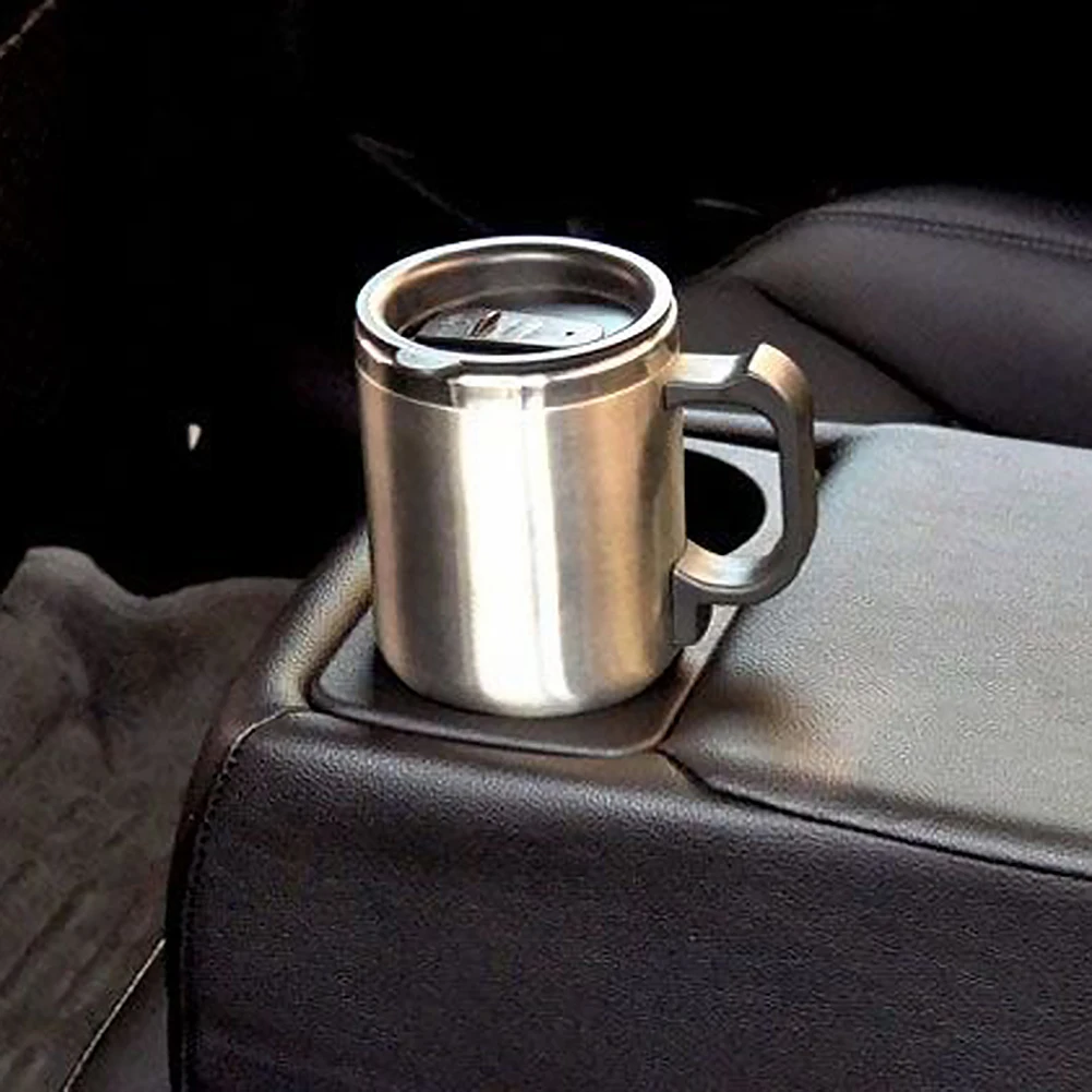 kf-Sd437597730ac41e98043dd8fb984009cI 450ml Car Heating Cup Stainless Steel Electric In-car Travel Heating Cup 12V Heated Thermos Mug for Hot Water Tea Coffee Making - Image 1