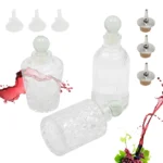 Christmas Grid Bitters Bottle Vintage carved glass Mixers with stoppers Vintage glass syrup bottle absinthe bottle set