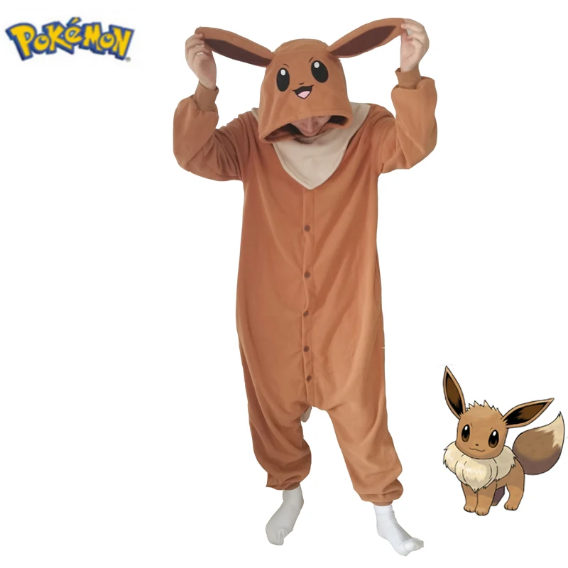 kf-Sd49318b3d57d458e8d46fc9289d9669cz Eevee Costume Pijamas Pokemon Cosplay Onesie - Image 1