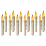 6.69in Flickering Flame Candlesticks Warm Light Christmas Decoration Electric Fake Candles 12PCS