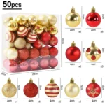 50Pcs Christmas Tree Balls Ornament Xmas Trees Hanging Bauble Pendant - Image 6