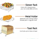 Multi-layer Detachable Grill Rack Air Fryer Baking Rack Square/Round/Rectangle Oven Grill Racks ,Meat Injector ,kitchen Gadgets - Image 2